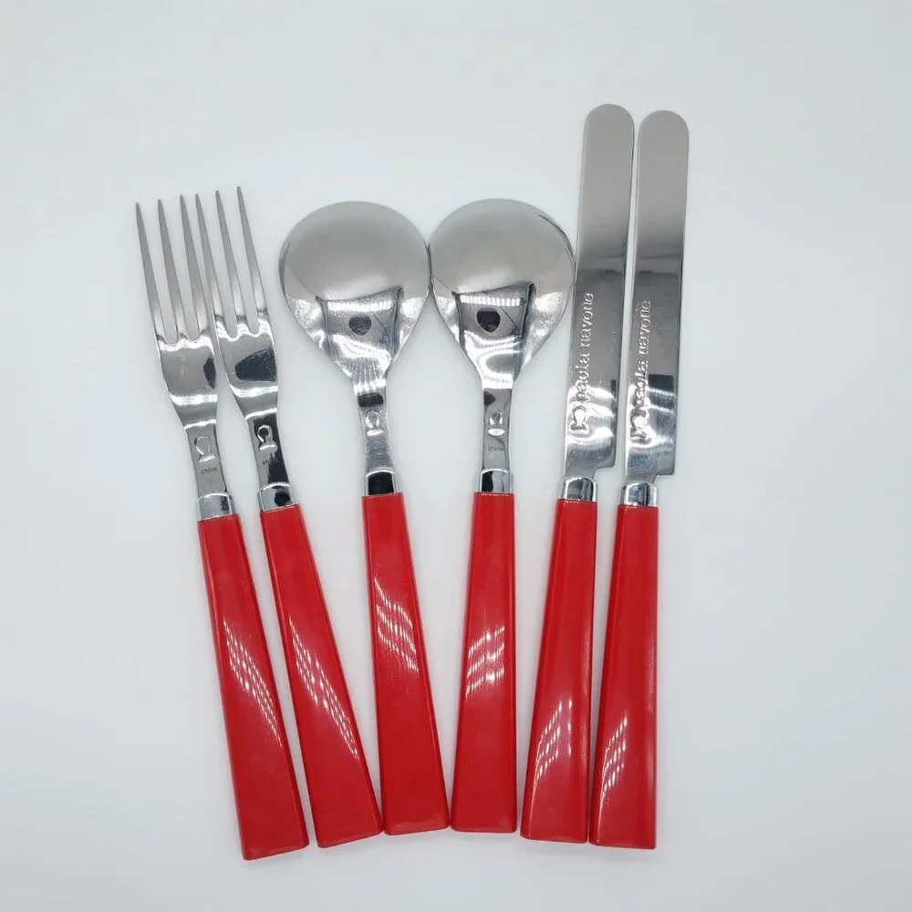 6pc Red Cutlery Flatware Set by Paola Navone for Crate & Barrel